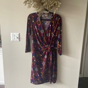 Purple Anne Klein wrap dress stretchy